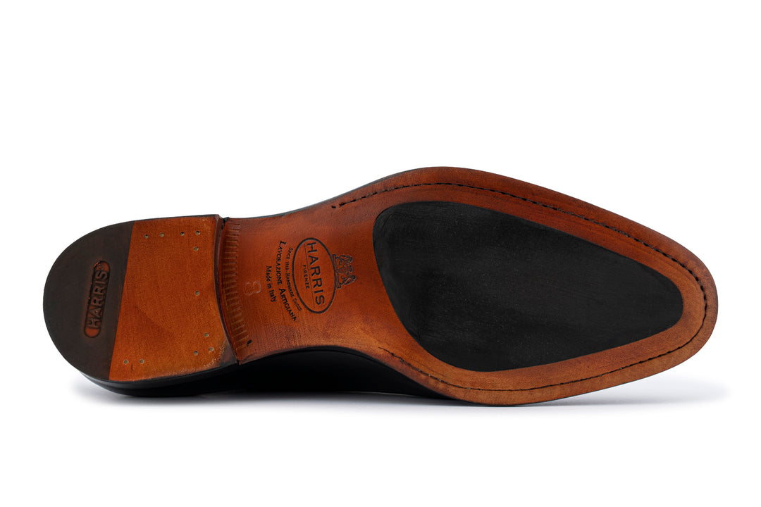 Francesina in pelle pieno fiore