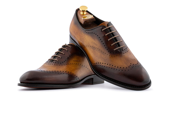 Francesina in pelle dipinta a mano