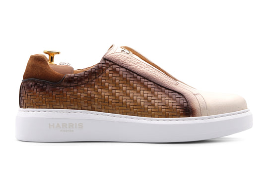 Briefs de la fourchette en cuir entrelacé