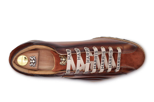 Zapatillas de cuero pintadas a mano y gamuza