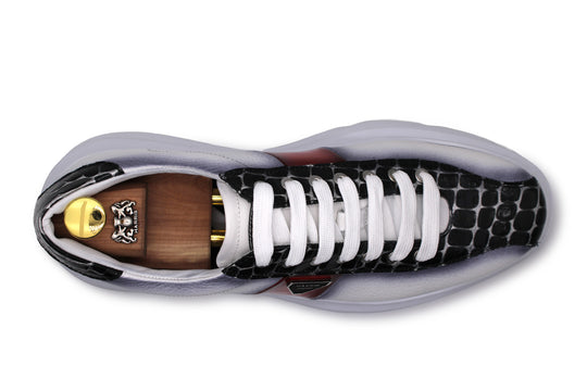 Zapatillas de cuero suaves con efecto de cocodrilo