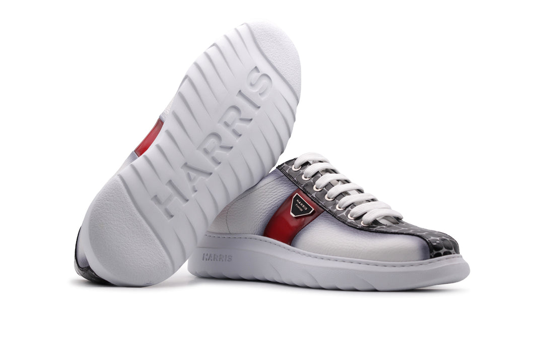 Zapatillas de cuero suaves con efecto de cocodrilo