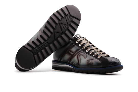 Hand -painted leather sneakers