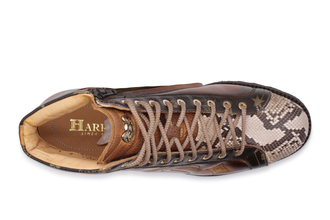 Polacchino in hand painted leather