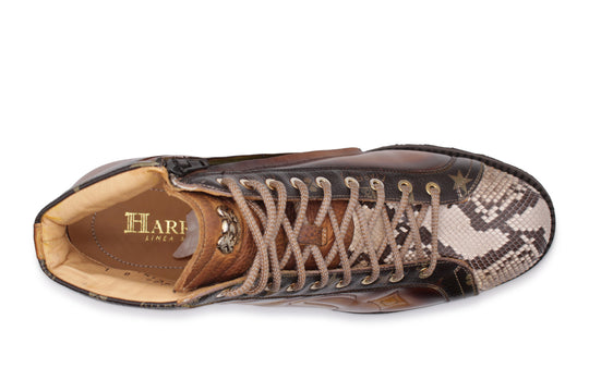 Polacchino in hand painted leather