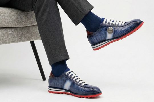 Zapatillas con efecto cocodrilo.