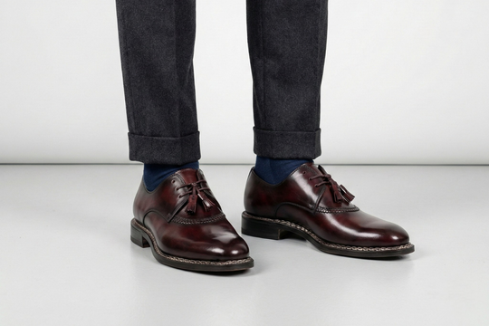 Derby dipinto a mano con lavorazione Norvegese