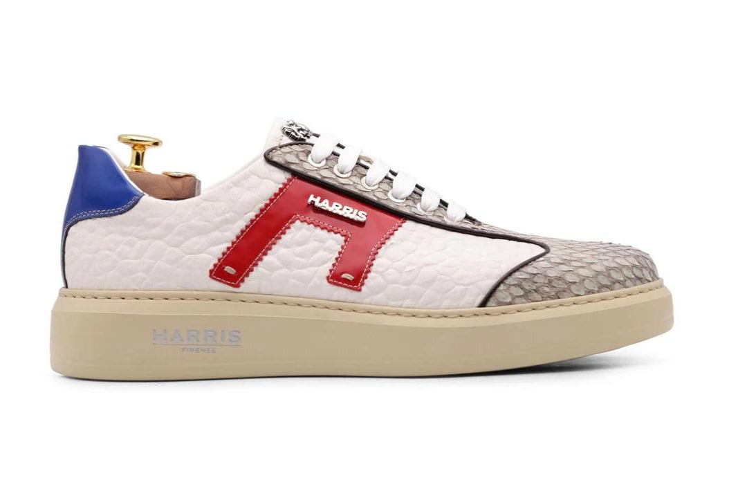 Sneakers basse con dettagli in pelle pregiata