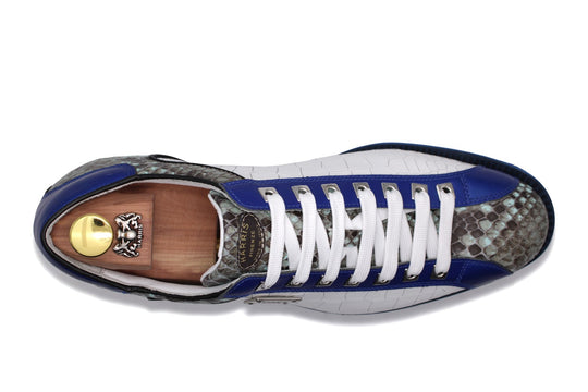 Precious leather sneaker with crocodile printing