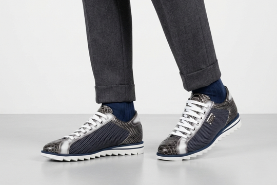 Sneakers effetto Pitone e traforato