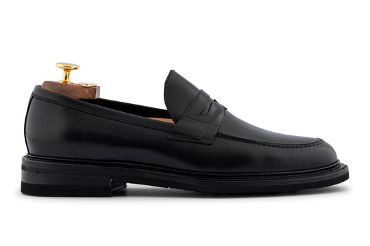 Brushed leather moccasin