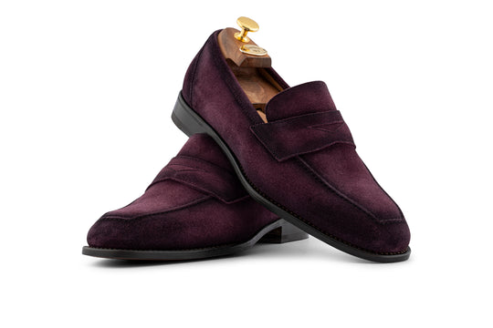 Mocassin en daim teinté à la main