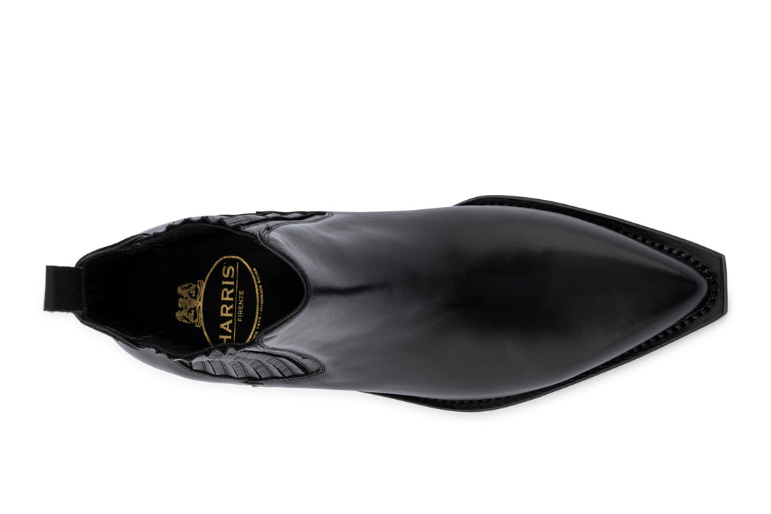 Texan leather ankle boot with elastic