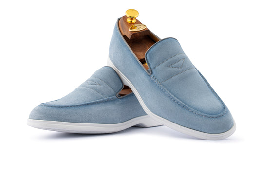 Mocassino in suede e suola in gomma