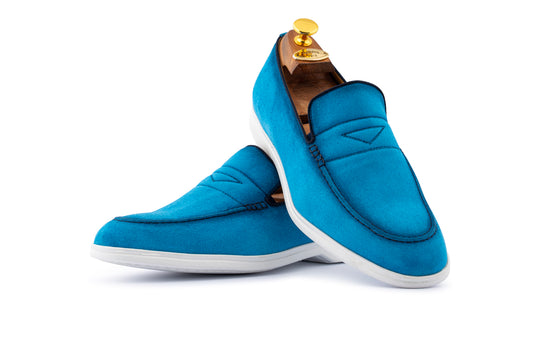 Mocassino in suede e suola in gomma