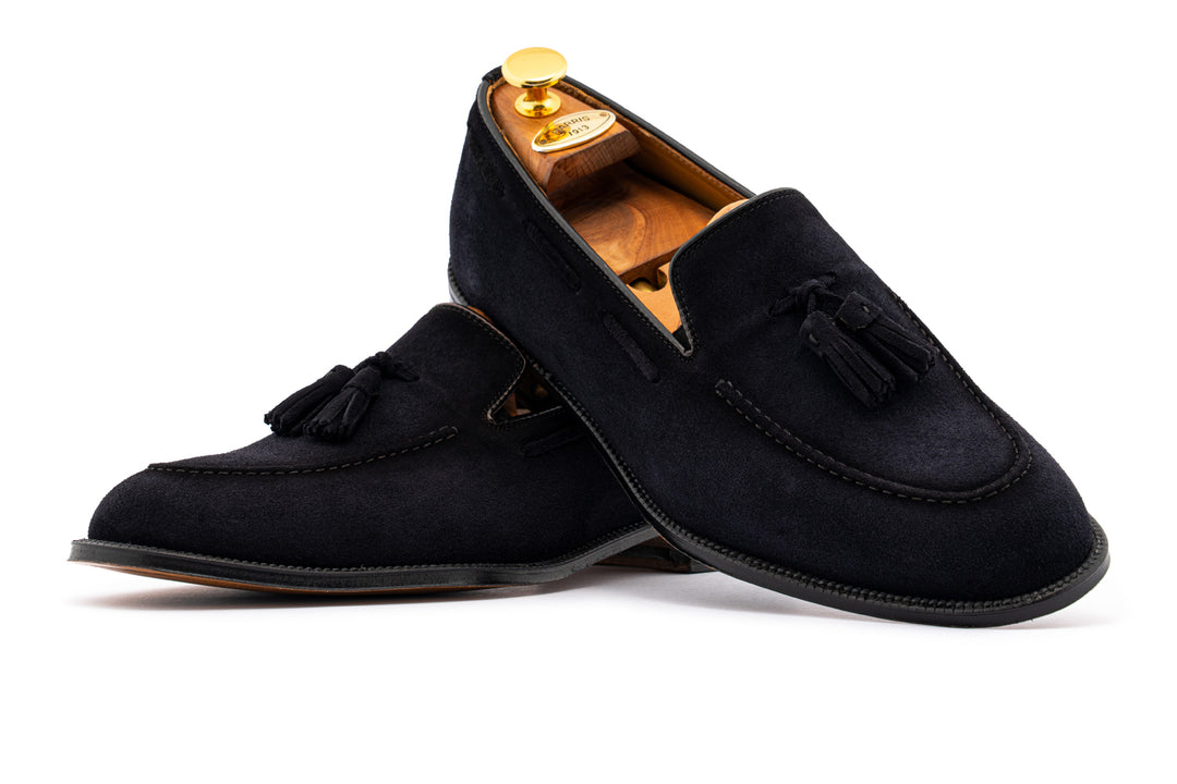Mokassin mit Bommel 0964 – Blau