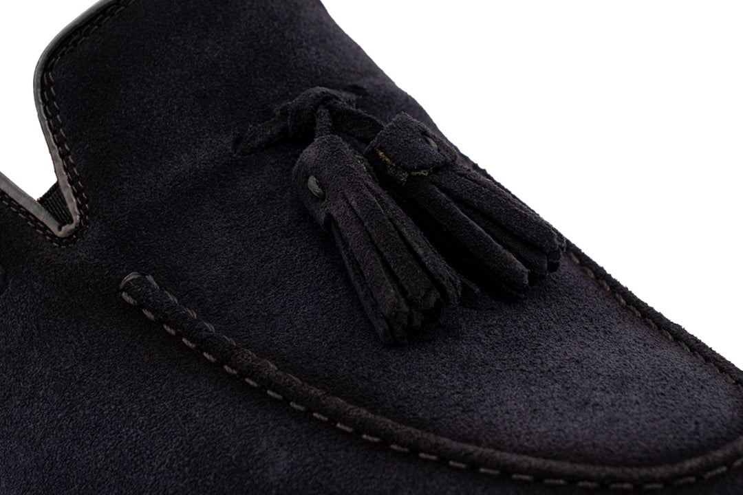 Mokassin mit Bommel 0964 – Blau