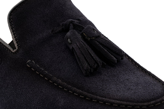 Mokassin mit Bommel 0964 – Blau