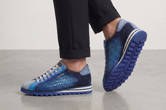 Woven suede sneakers