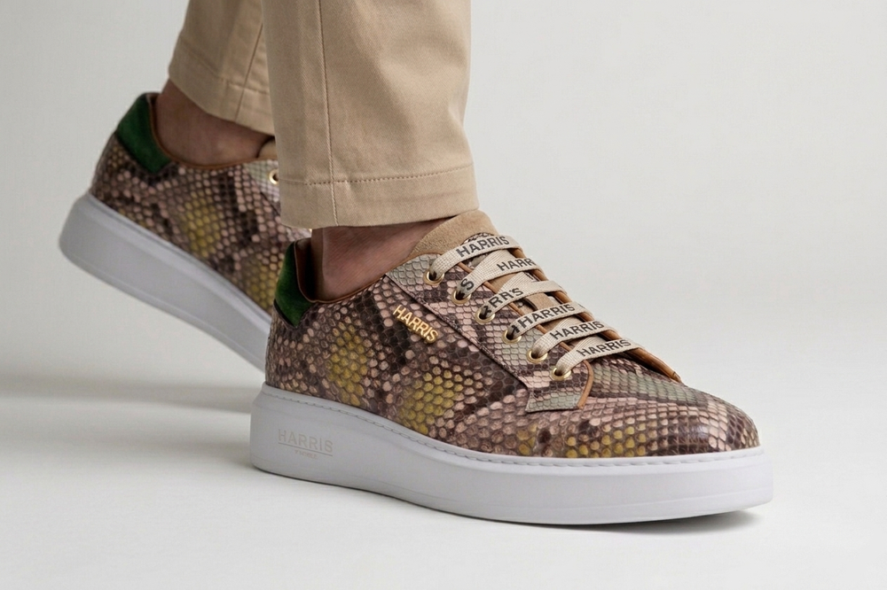 Multicolor python sneakers