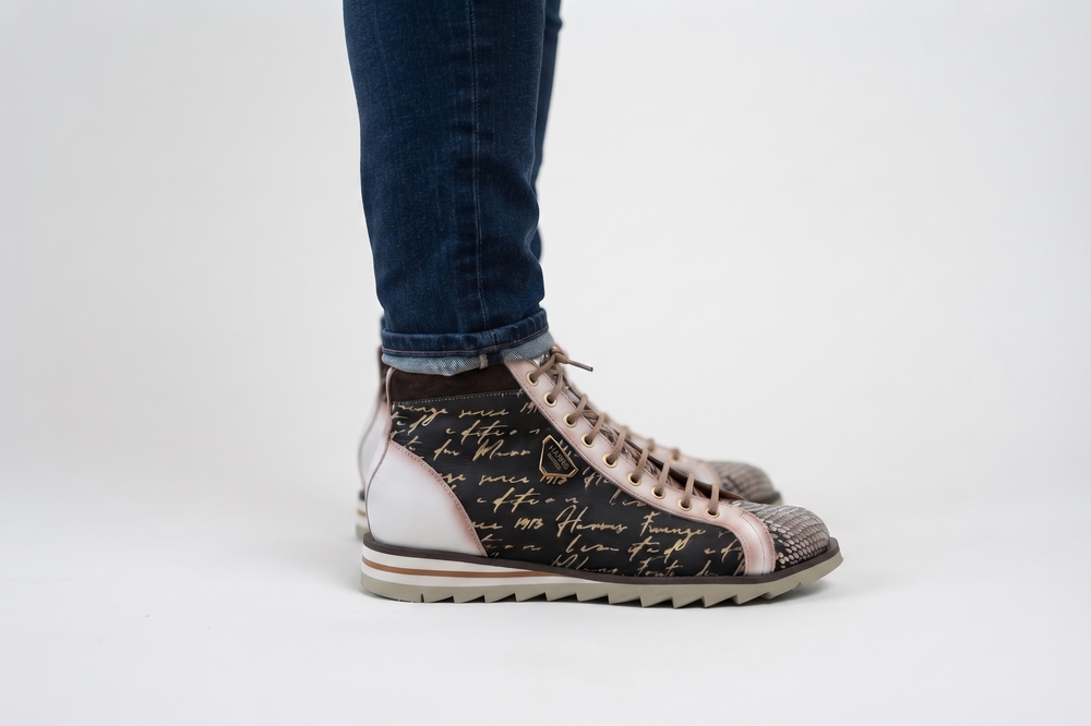 Polacchino in suede signature e pitone