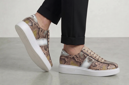 Multicolor python sneakers