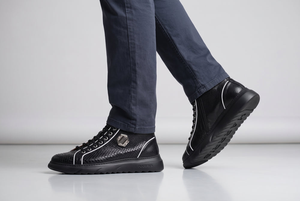 Python ankle boot 3019 - Black