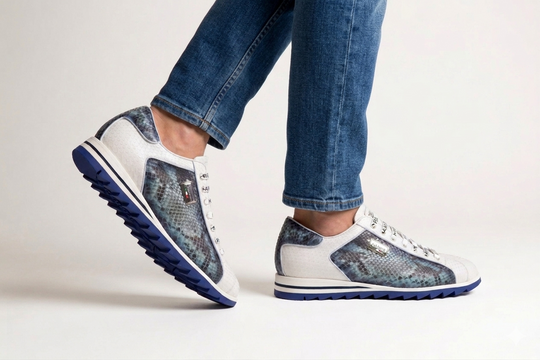 Python leather sneakers