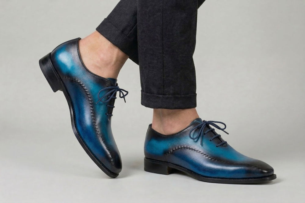 Handbemalte Brogues aus Leder