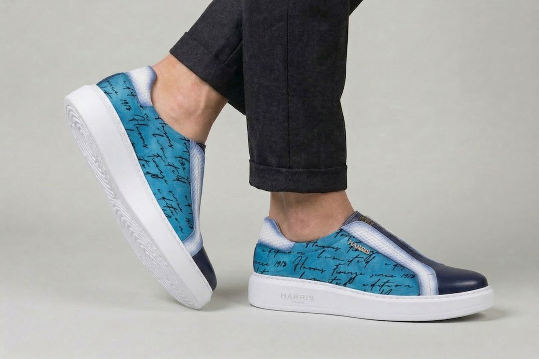 Writer-Slipon-Sneaker aus Leder und Wildleder