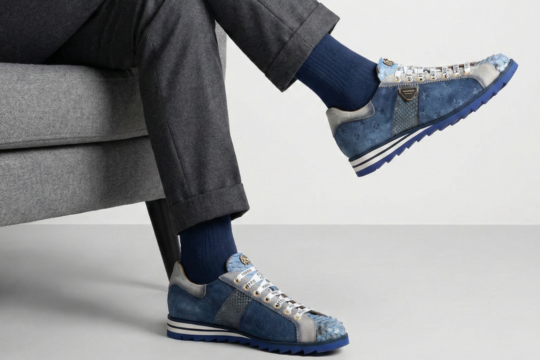 Zapatillas de ante y pitón