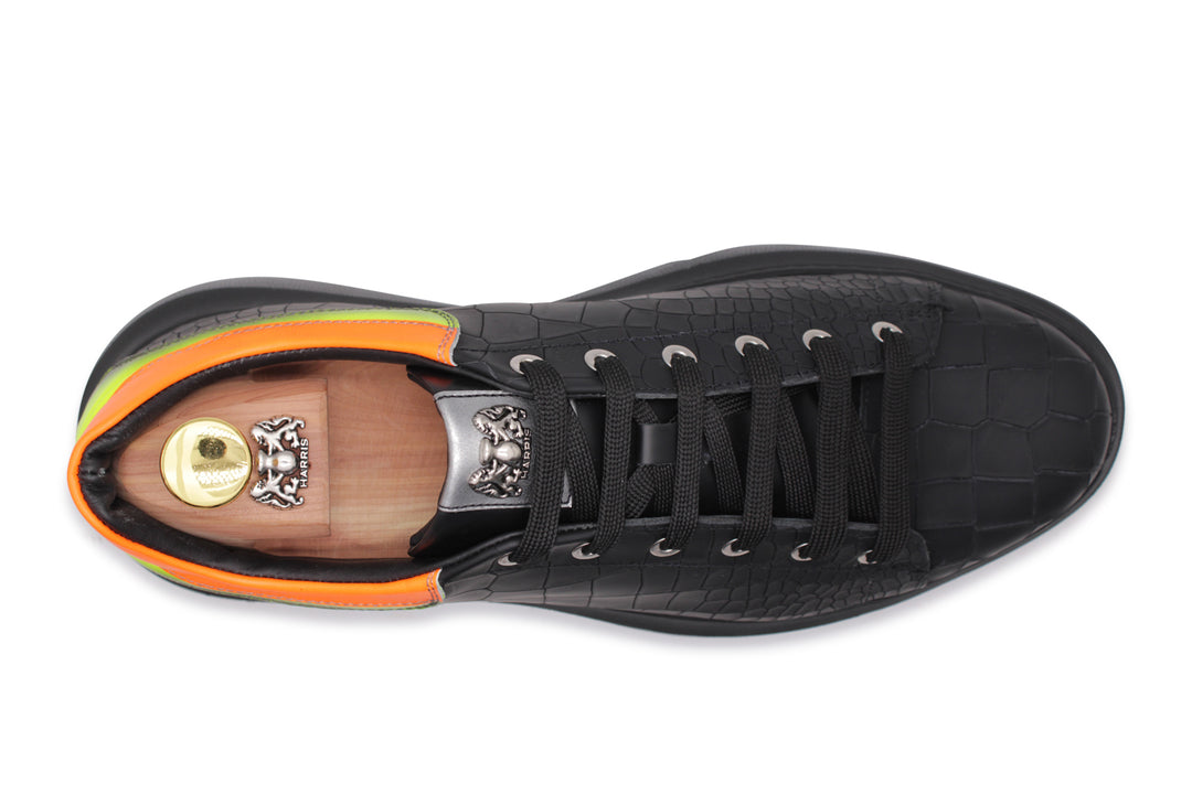 Sneakers stampata effetto coccodrillo