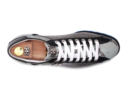 Precious and printed leather sneakers