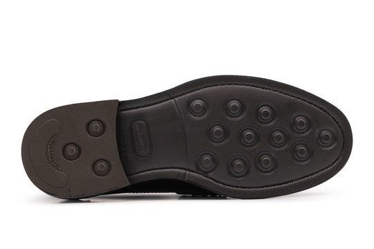 Brushed leather moccasin