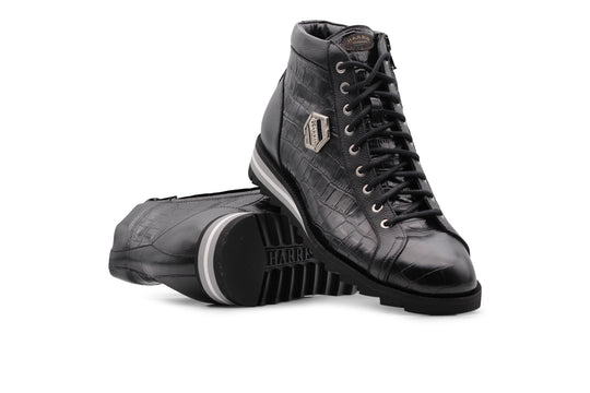 Bottine en cuir effet crocodile