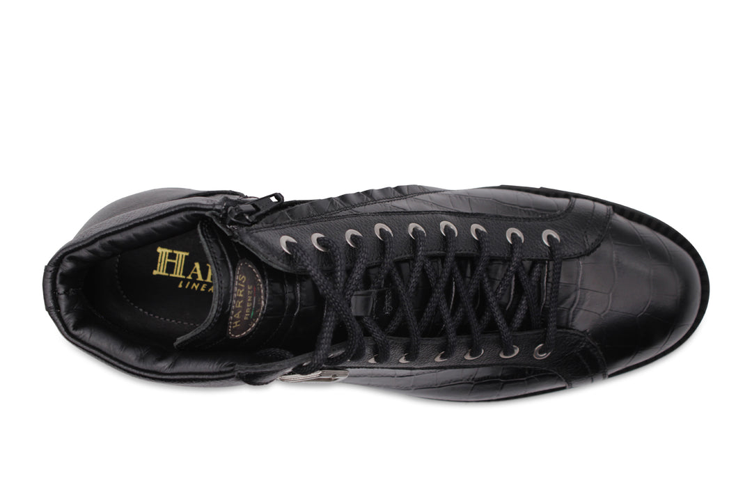 Bottine en cuir effet crocodile