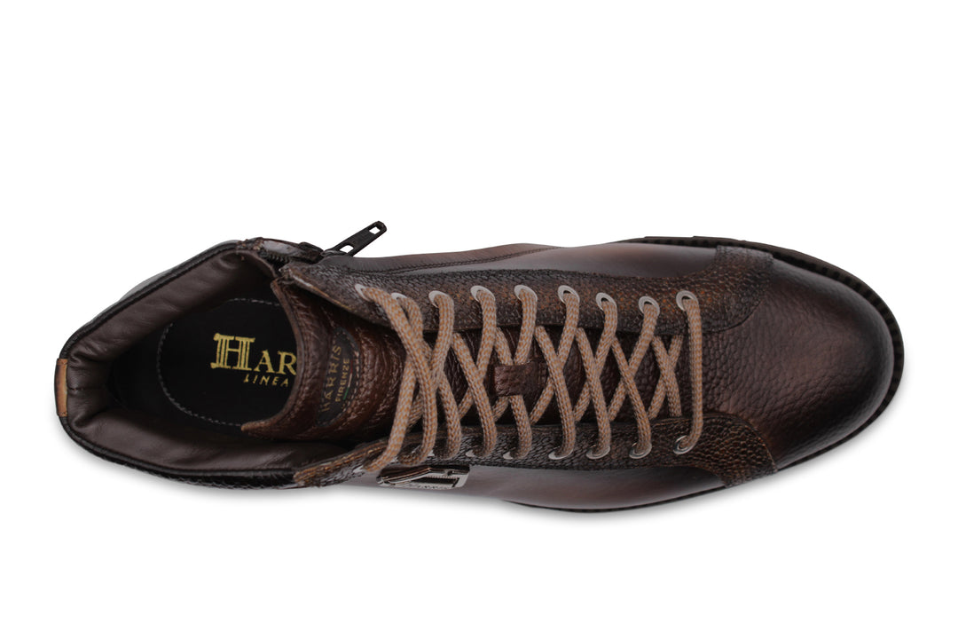 Bottine en cuir peinte à la main