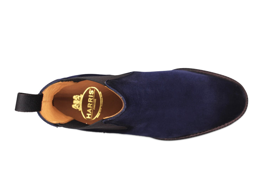 Suede ankle boot Blue with elastic