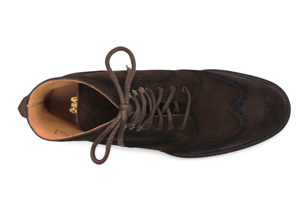 Polacchina in suede Testa di Moro con dettagli Brogue