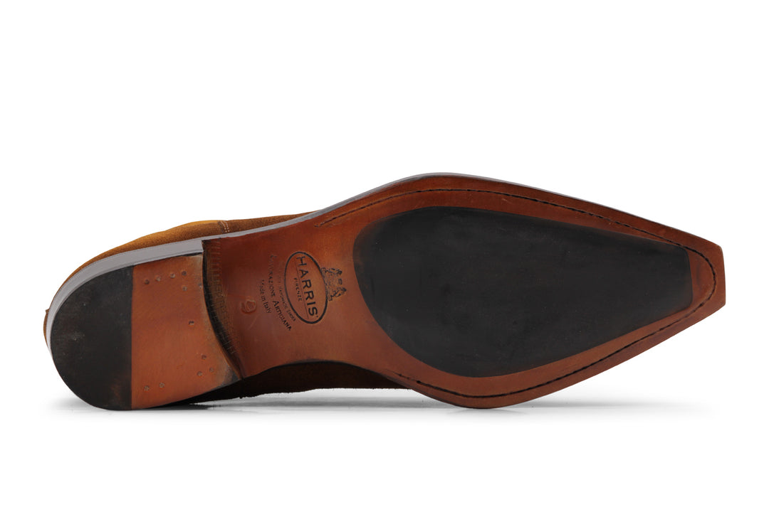 Polacchino texano in suede Cognac sfumato