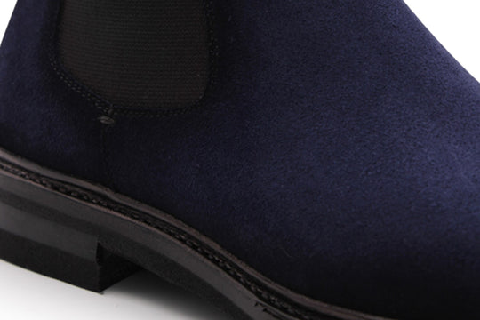 Suede ankle boot Blue with elastic