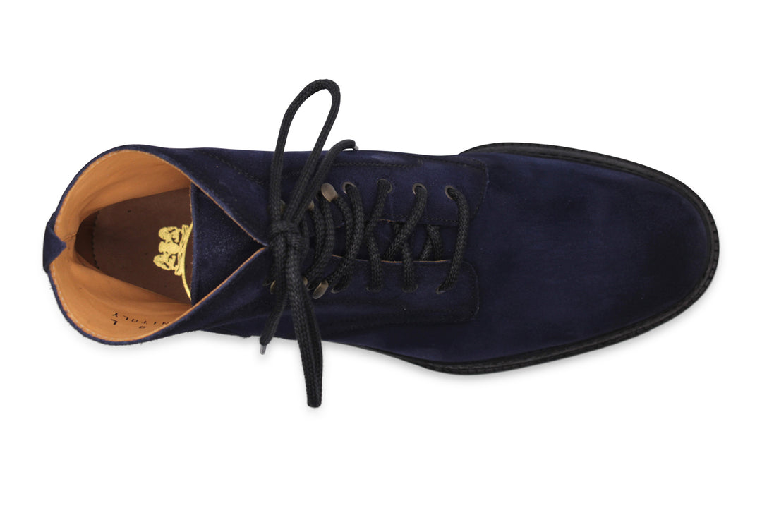 Polacchino liscio in suede Blu