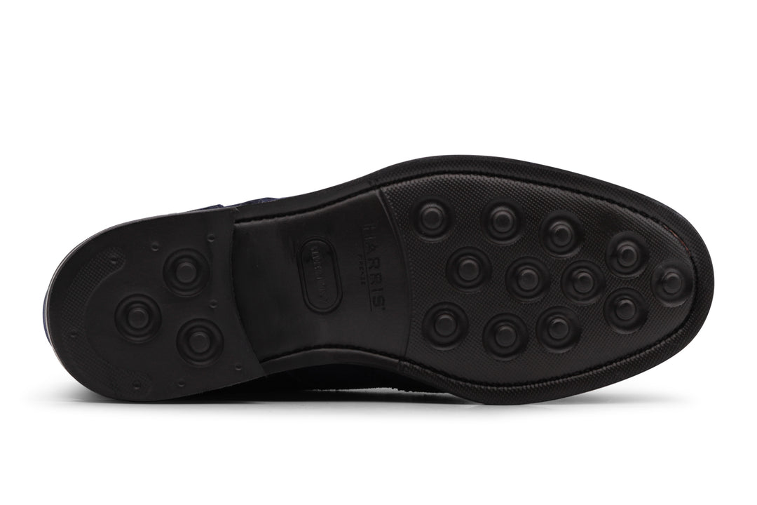 Polacchino in suede Blu con dettagli Brogue