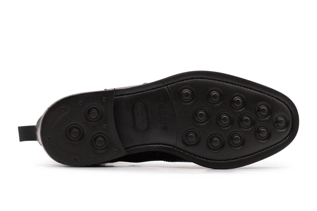 Polacchino con elastico e dettagli Brogue dipinto a mano