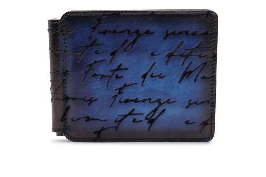 Portasoldi in pelle dipinta a mano e stampa writer