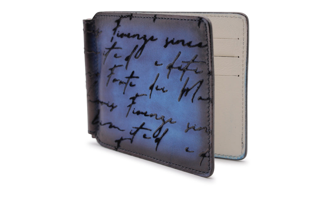 Portasoldi in pelle dipinta a mano e stampa writer