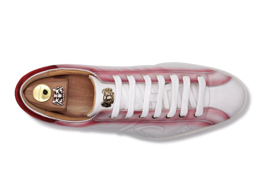 Sneaker in shaded leather and suede