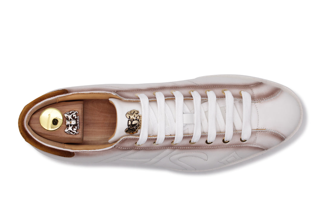 Sneaker in shaded leather and suede