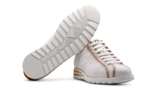 Sneaker in shaded leather and suede