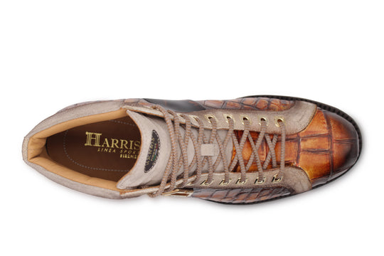 Polacchino in pelle effetto coccodrillo